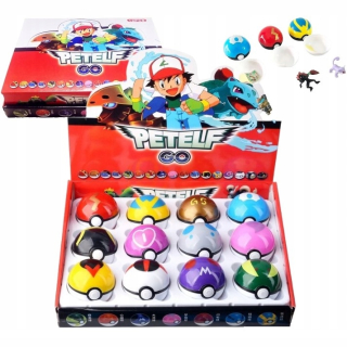 POKEMON 12 KS POKEBAL + 12 KS HRAČSKÉ FÓRKY